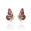 Alloy Heart And Butterfly Wings Cartoon Geometric Rhinestone Earrings