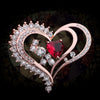Alloy Heart Crystal Women's Fashion Brooch Jewelry