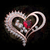 Alloy Heart Crystal Women's Fashion Brooch Jewelry