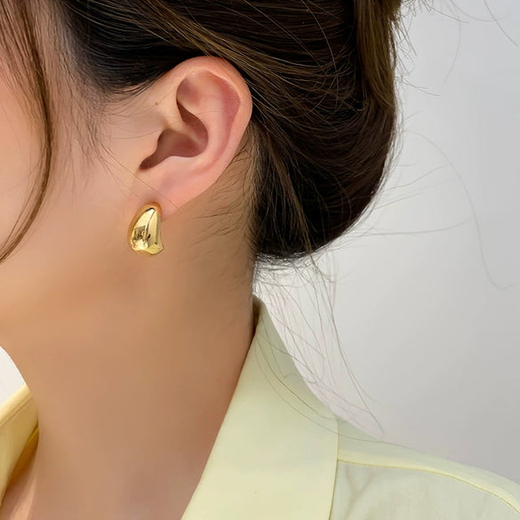 Alloy Heart Drop Earrings For Women With Electroplating Design