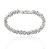 Alloy Heart Geometric Diamond Zircon Bracelet Silver Plated
