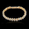 Alloy Heart Geometric Diamond Zircon Bracelet Silver Plated