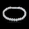 Alloy Heart Geometric Diamond Zircon Bracelet Silver Plated