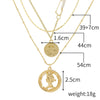 Alloy Heart Geometric Multilayer Female Hiphop Niche Design Sense Electroplated Necklace
