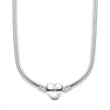 Alloy Heart Geometric Style Snake Bone Chain Necklace With Electroplating