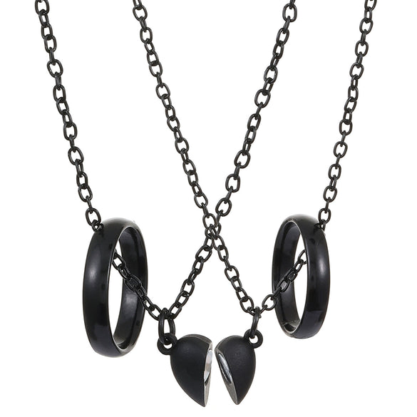 Alloy Heart Hollow Pendant Necklace Electroplated For Women