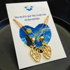 Alloy Heart Hollow Pendant Necklace Electroplated For Women