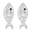 Alloy Heart Hollow Tropical Fish Diamond Earrings For Women