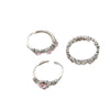 Alloy Heart Pattern Electroplated Women's Love Ring Set Threepiece Highend Personality Jewelry