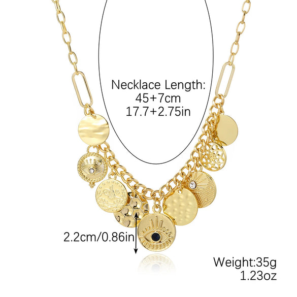 Alloy Heart Pattern Pendant Multilayer Necklace With Electroplating For Women