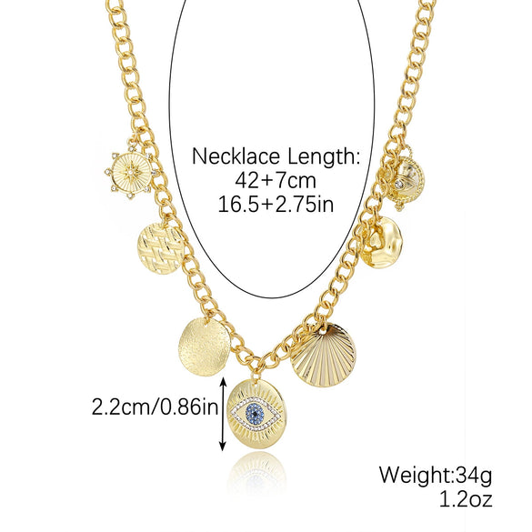 Alloy Heart Pattern Pendant Multilayer Necklace With Electroplating For Women
