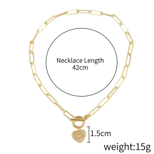 Alloy Heart Pattern Pendant Multilayer Necklace With Electroplating For Women