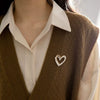 Alloy Heart Pearl Brooch With Flower Pattern And Electroplating For Women