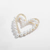 Alloy Heart Pearl Brooch With Flower Pattern And Electroplating For Women