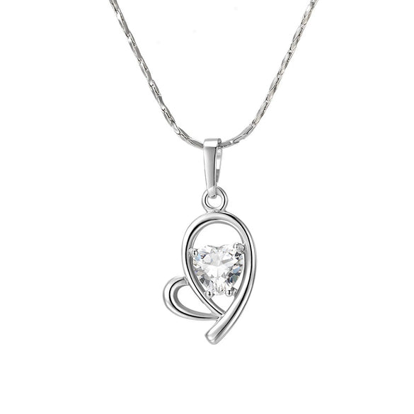 Alloy Heart Pendant Necklace For Women Electroplated Bamboo Chain Fashion Wholesale