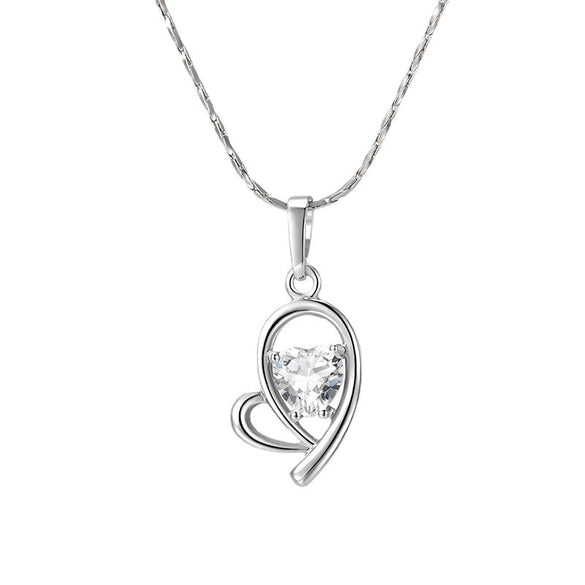 Alloy Heart Pendant Necklace For Women Electroplated Bamboo Chain Fashion Wholesale