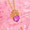 Alloy Heart Pendant Women's Necklace With Diamond Embedded And Geometric Pattern And Electroplating Design