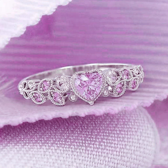 Alloy Heart Ring For Ladies With Electroplating Treatment