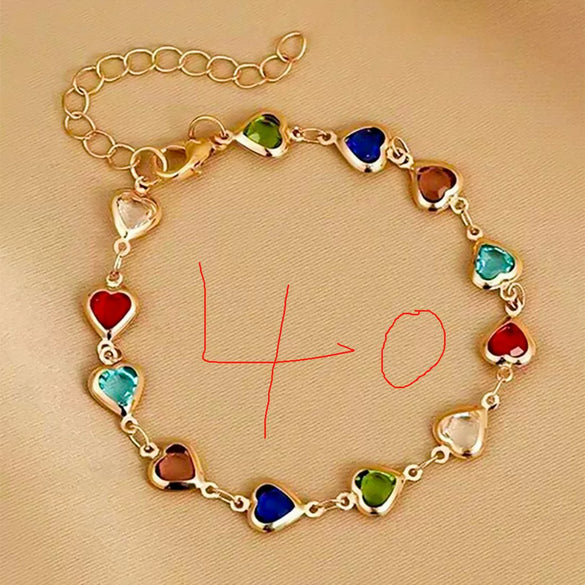Alloy Heart Shape Beaded Bracelet Electroplated Jewelry For Women And Unisex