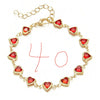 Alloy Heart Shape Beaded Bracelet Electroplated Jewelry For Women And Unisex