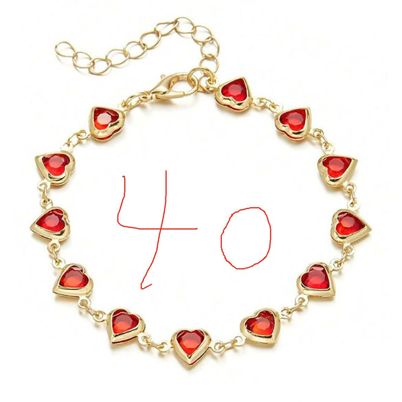 Alloy Heart Shape Beaded Bracelet Electroplated Jewelry For Women And Unisex