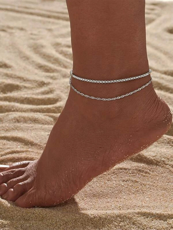 Alloy Heart Shape Beads Chain Foot Accessories For Women Simple Style