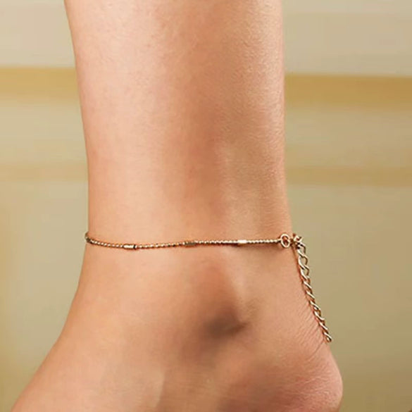 Alloy Heart Shape Beads Chain Foot Accessories For Women Simple Style