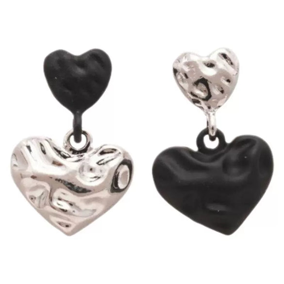 Alloy Heart Shape Electroplated Asymmetric Earrings For Women