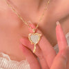 Alloy Heart Shape Electroplated Fashion Clavicle Necklace For Girls