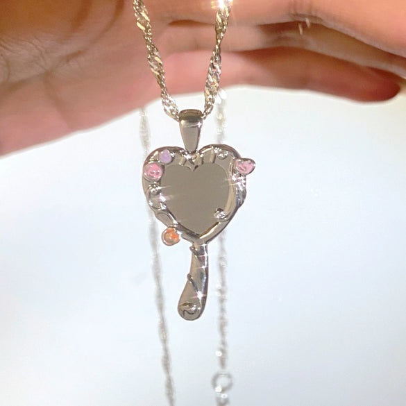 Alloy Heart Shape Electroplated Fashion Clavicle Necklace For Girls