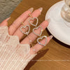 Alloy Heart Shape Electroplating Asymmetric Love Tassel Earrings For Women