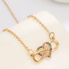 Alloy Heart Shape Geometric Microinlaid Electroplated Pendant Necklace For Women