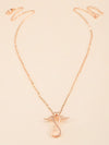 Alloy Heart Shape Geometric Microinlaid Electroplated Pendant Necklace For Women