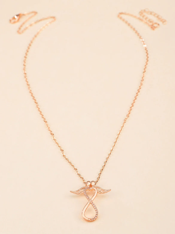 Alloy Heart Shape Geometric Microinlaid Electroplated Pendant Necklace For Women