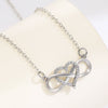 Alloy Heart Shape Geometric Microinlaid Electroplated Pendant Necklace For Women