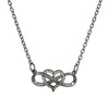 Alloy Heart Shape Geometric Microinlaid Electroplated Pendant Necklace For Women