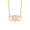 Alloy Heart Shape Geometric Microinlaid Electroplated Pendant Necklace For Women