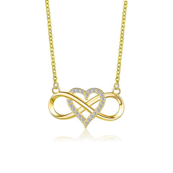 Alloy Heart Shape Geometric Microinlaid Electroplated Pendant Necklace For Women