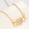 Alloy Heart Shape Geometric Microinlaid Electroplated Pendant Necklace For Women