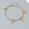 Alloy Heart Shape Rhinestone Anklet Women's Two Piece Set