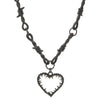 Alloy Heart Thorn Pendant Necklace Electroplated Hiphop Punk Style For Men And Women