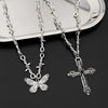 Alloy Heart Thorn Pendant Necklace Electroplated Hiphop Punk Style For Men And Women