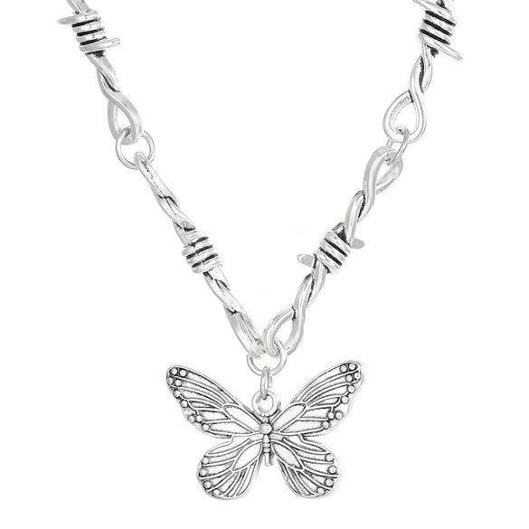 Alloy Heart Thorn Pendant Necklace Electroplated Hiphop Punk Style For Men And Women