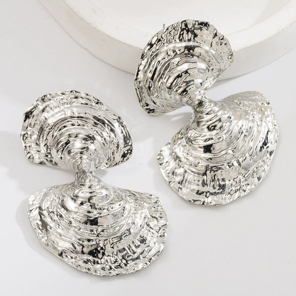 Alloy Heartshaped And Fanshaped Electroplated Earrings For Women