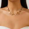Alloy Heartshaped Electroplated Pleated Cross Stitching Necklace For Women