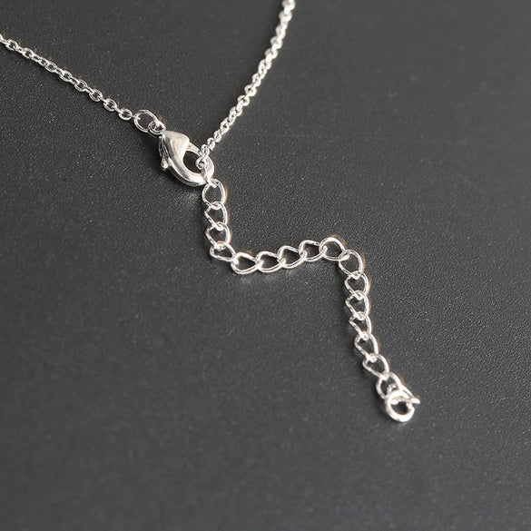 Alloy Heartshaped Microinlay Mixed Gem Inlay Women's Ball Chain Clavicle Necklace Pendant