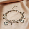 Alloy Heartshaped Retro Hiphop Women's Doublelayer Bracelets Electroplated