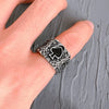 Alloy Hip Hop Creative Modeling Ring With Heart Of Spades Flower Leaves Pattern And Dripping Oil Design Unisex
