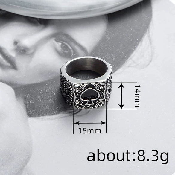 Alloy Hip Hop Creative Modeling Ring With Heart Of Spades Flower Leaves Pattern And Dripping Oil Design Unisex