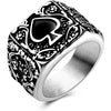 Alloy Hip Hop Creative Modeling Ring With Heart Of Spades Flower Leaves Pattern And Dripping Oil Design Unisex